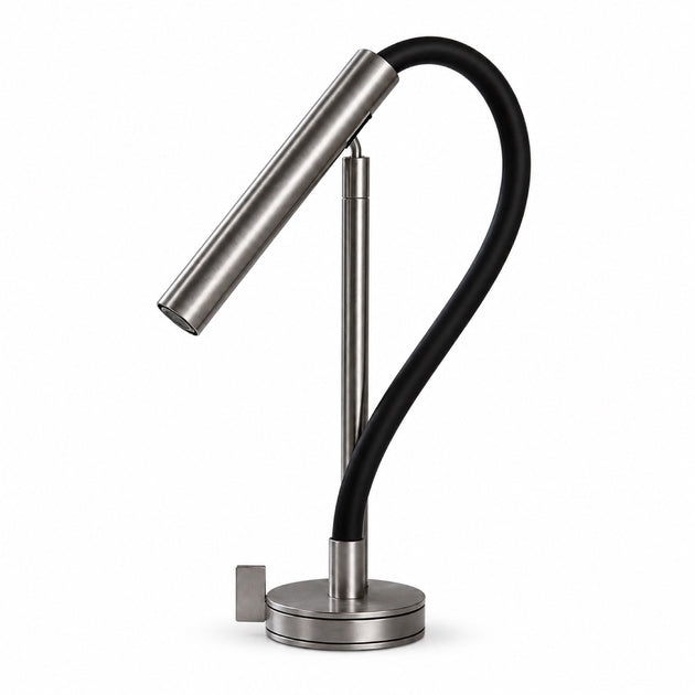 FILER Gunmetal flexible-neck dual-mode basin faucet on white background