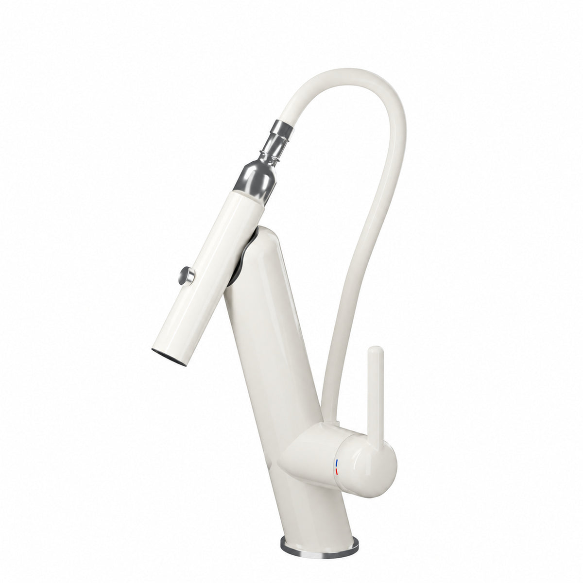 Cream-white L2030W pull-out basin faucet on white