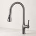 Gunmetal gray high-arc three-mode pull-down kitchen faucet