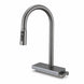 FILER gunmetal rain-curtain pull-out kitchen faucet on white background