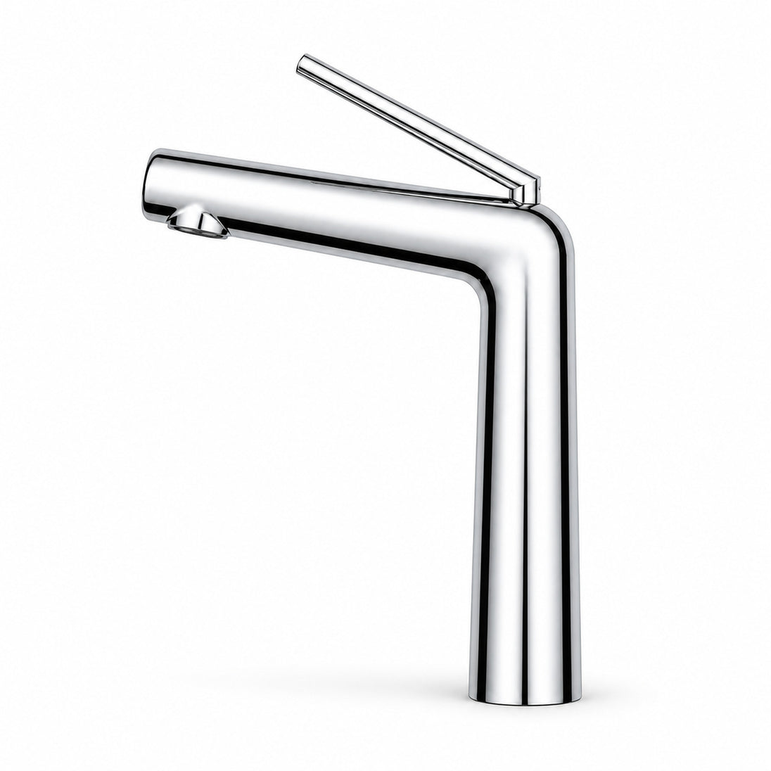 FILER Polished Chrome basin faucet side view on white background