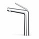 FILER Polished Chrome basin faucet side view on white background