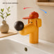 Dog-shaped basin faucet showing hot and cold cap-handle control