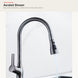 Pull-down kitchen faucet showing the aerated-stream water mode