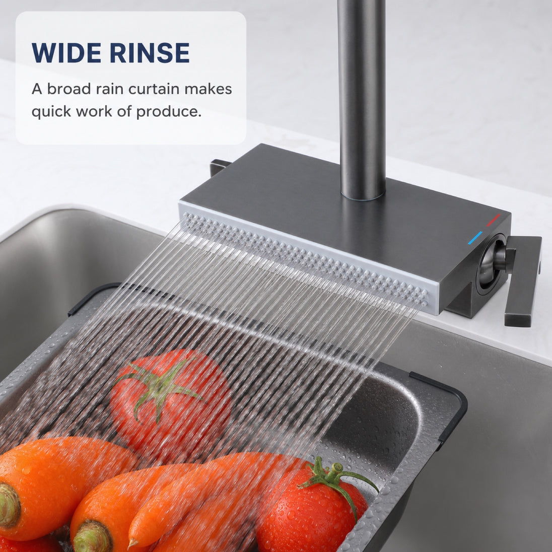 FILER kitchen faucet wide rain curtain rinsing vegetables