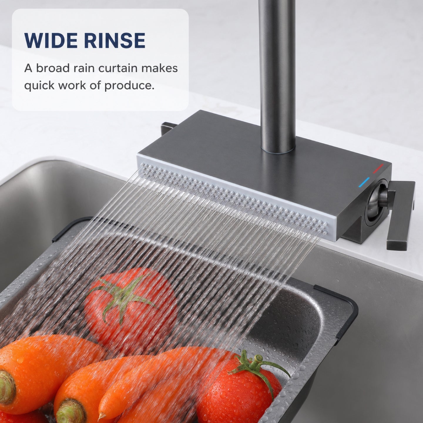 FILER kitchen faucet wide rain curtain rinsing vegetables