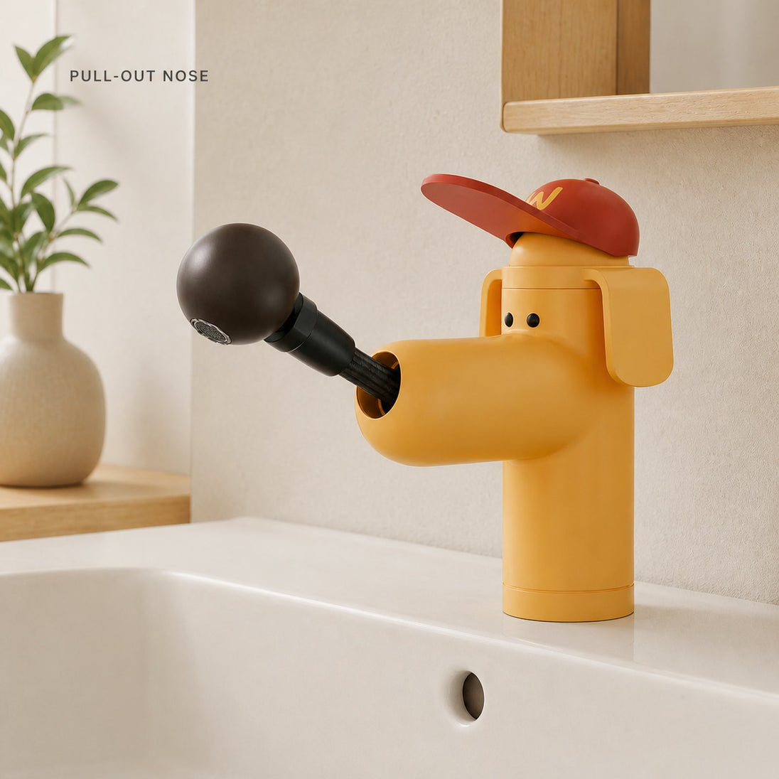 Golden Retriever Pull-Out dog-shaped basin faucet