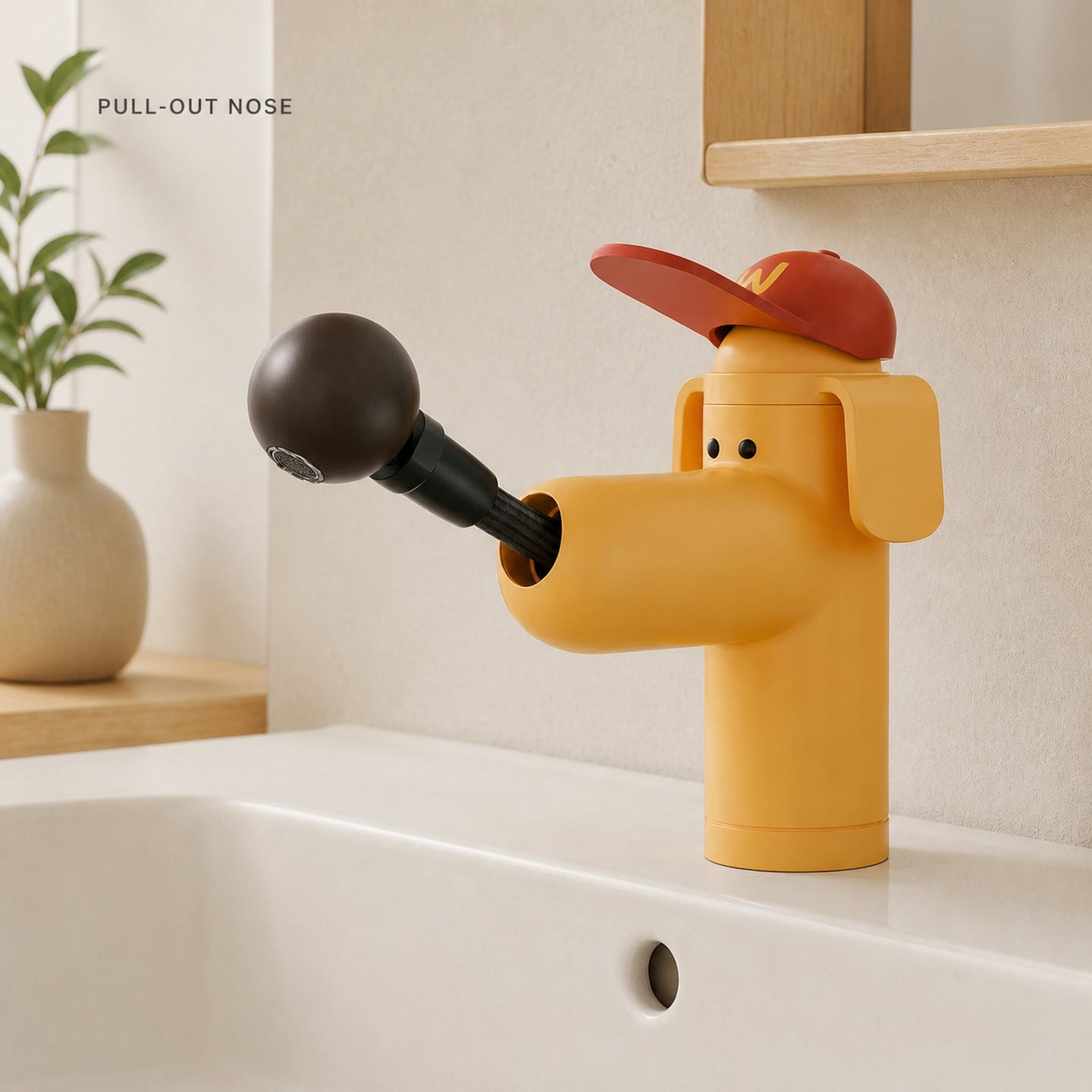 Golden Retriever Pull-Out dog-shaped basin faucet