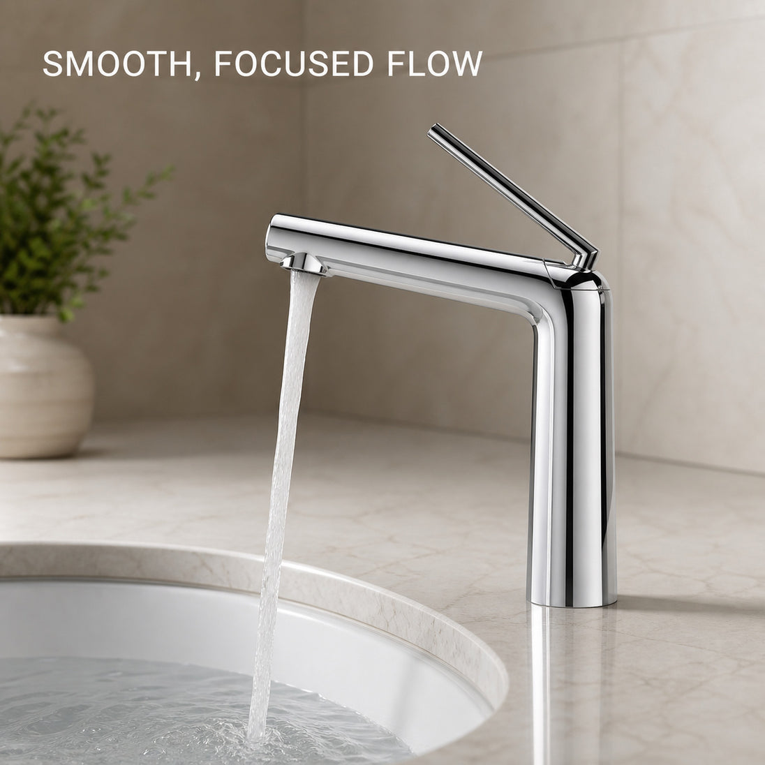 FILER solid-brass basin faucet smooth focused flow feature