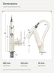 L2030W dimensions with overall height280mm
