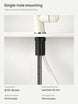 Single-hole mounting and verified connection sizes