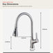 Pull-down kitchen faucet dimensions and installation measurements