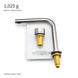 FILER brushed silver brass two-hole basin faucet — supplier weighing photograph and packaged weight