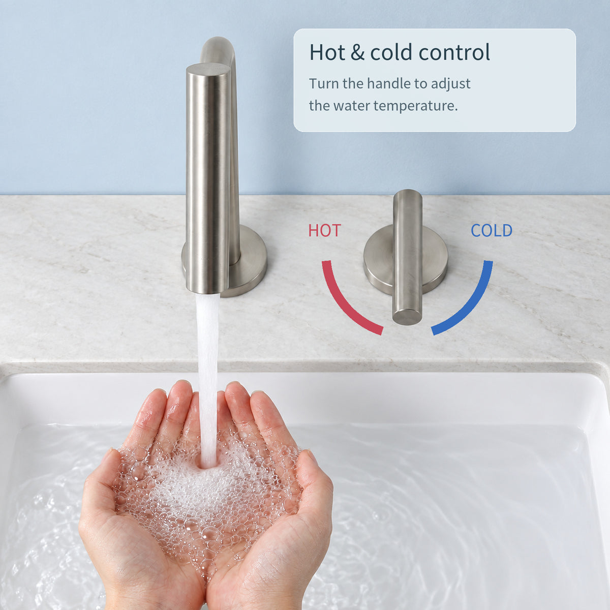 FILER Y2 Two-Hole Basin Faucet with Separate Control — hot and cold control