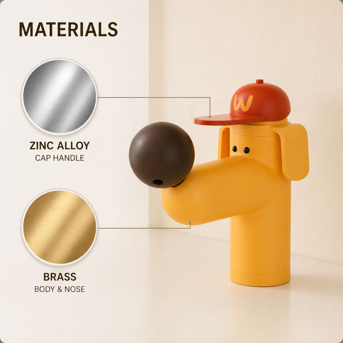 FILER Golden Dog Standard faucet brass body, brass nose and zinc-alloy cap handle