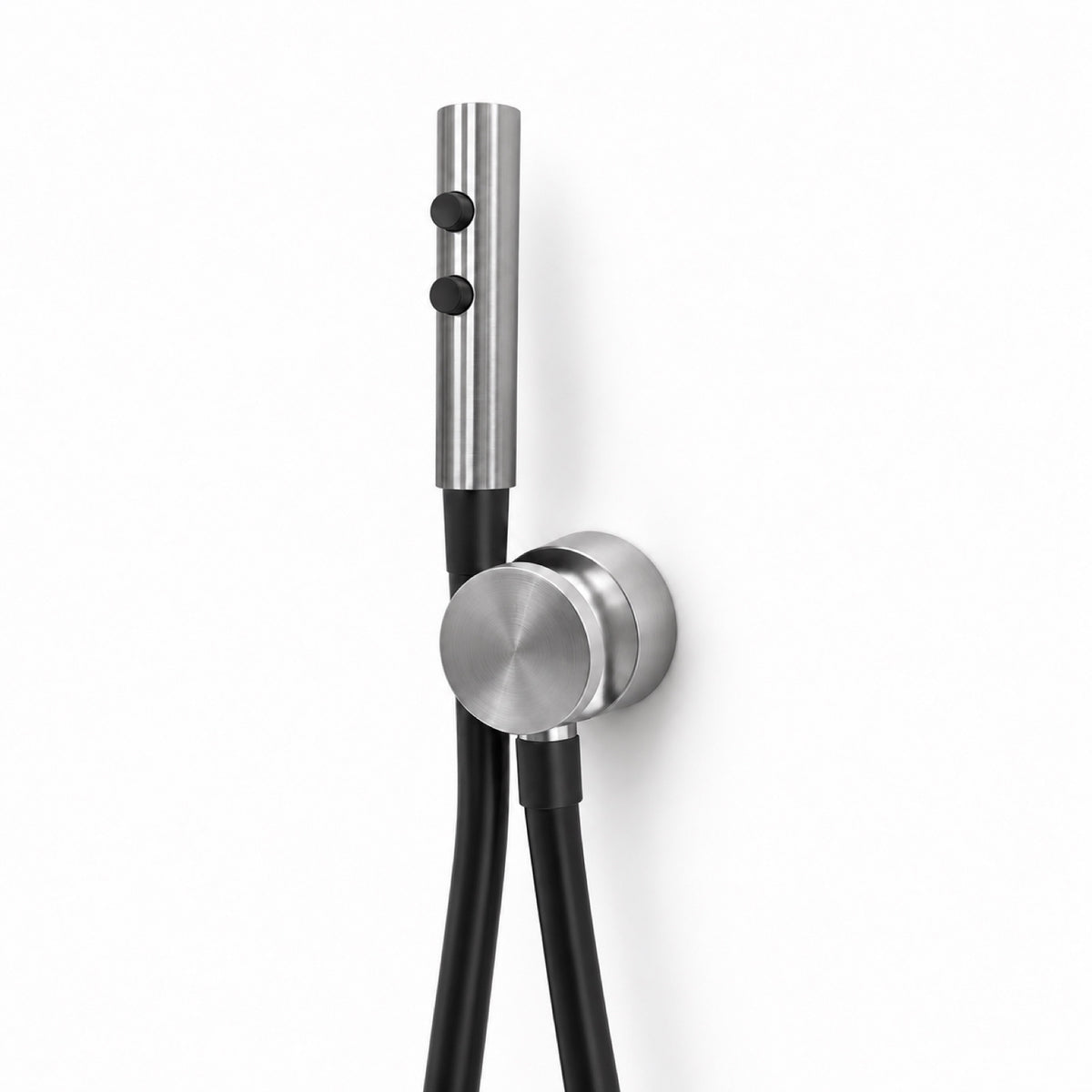 FILER P2 Dual-Button Bidet Sprayer with 1.5 m Hose — Brushed Silver — white-background product view