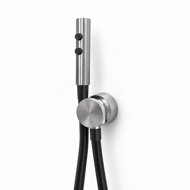 FILER P2 Dual-Button Bidet Sprayer with 1.5 m Hose — Brushed Silver — white-background product view