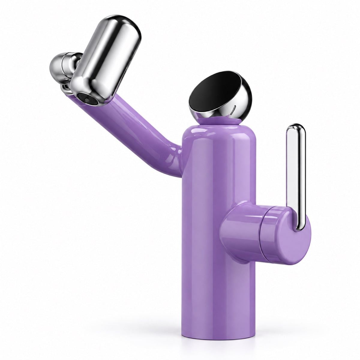 FILER Articulated Basin Faucet with Digital Temperature Display — Standard / Purple — white-background product view