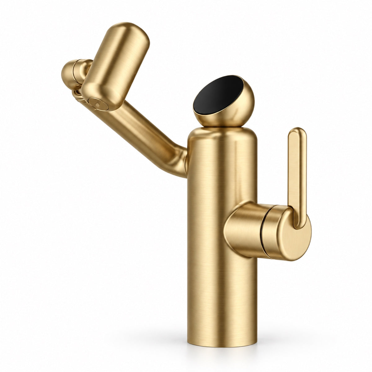 FILER Articulated Basin Faucet with Digital Temperature Display — Standard / Brushed Gold — white-background product view