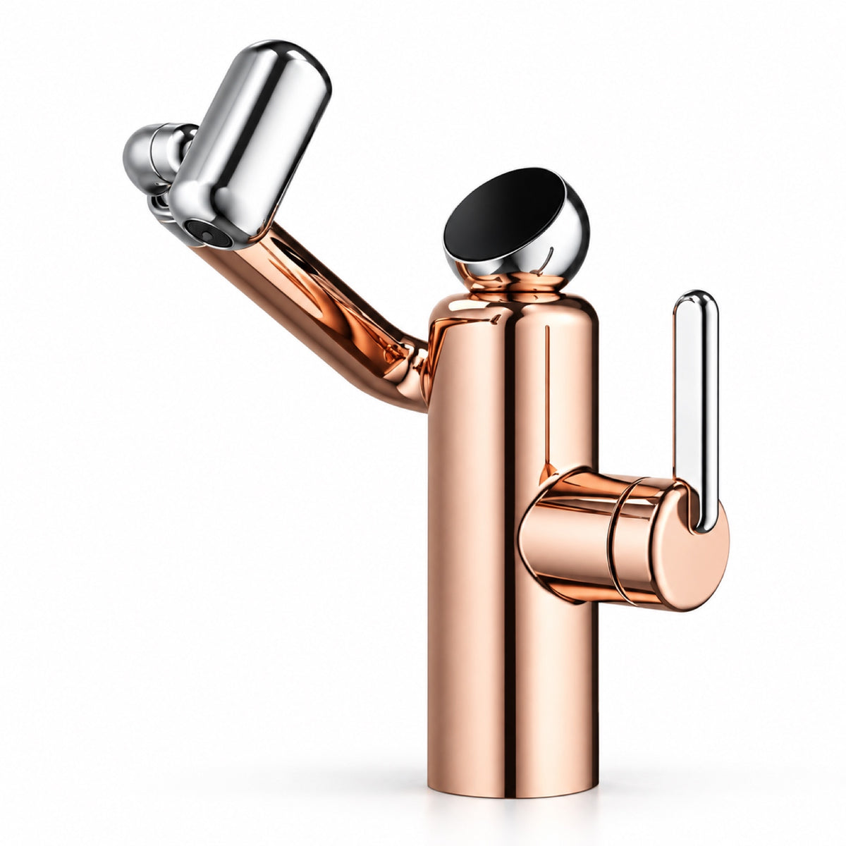 FILER Articulated Basin Faucet with Digital Temperature Display — Standard / Rose Gold — white-background product view