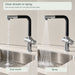 FILER Pull-Out Kitchen Faucet with Optional Filtered-Water Outlet — water modes