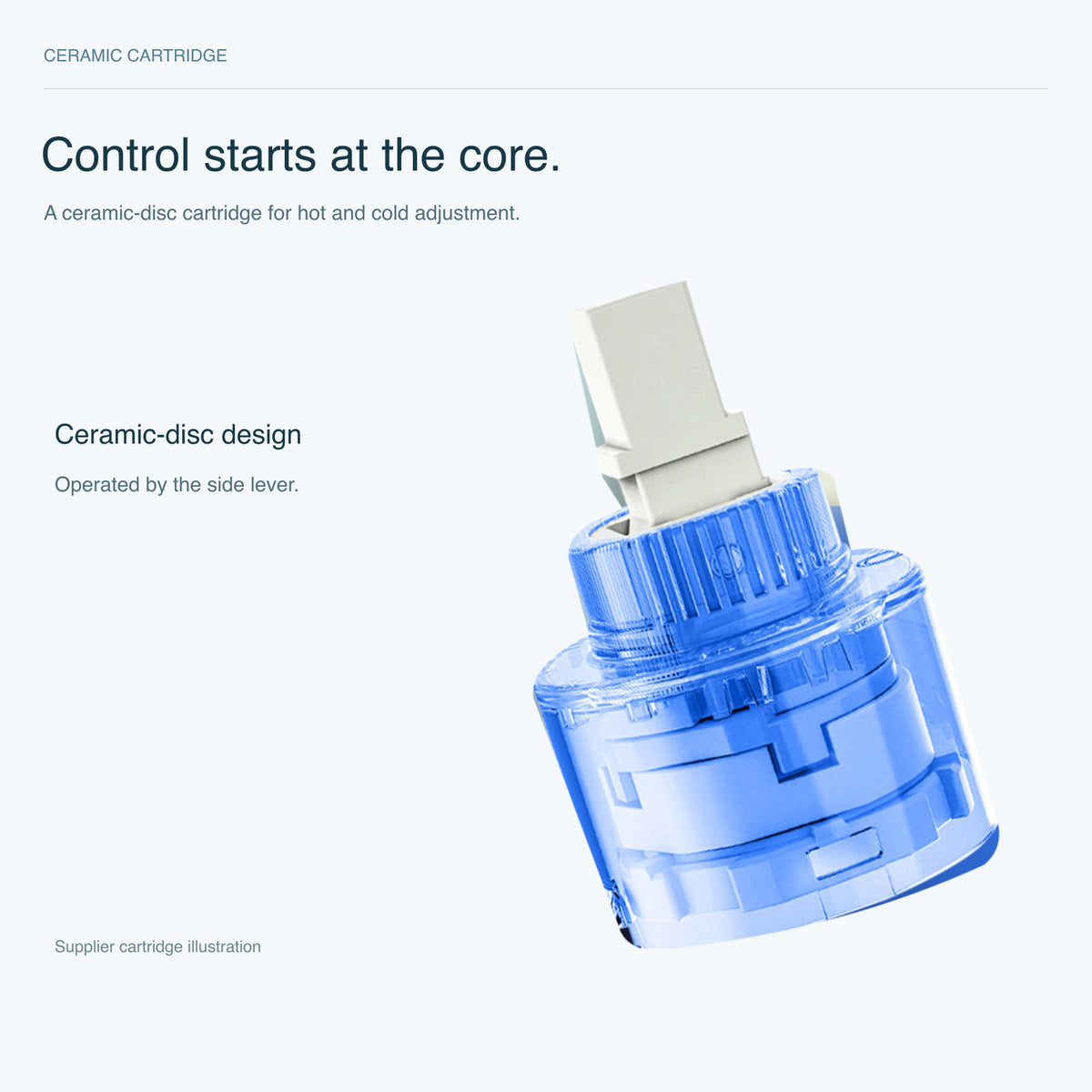 FILER Articulated Basin Faucet with Digital Temperature Display — ceramic cartridge