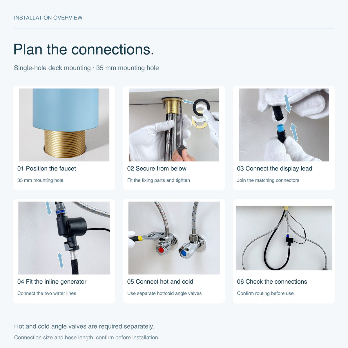 FILER Articulated Basin Faucet with Digital Temperature Display — installation guidance
