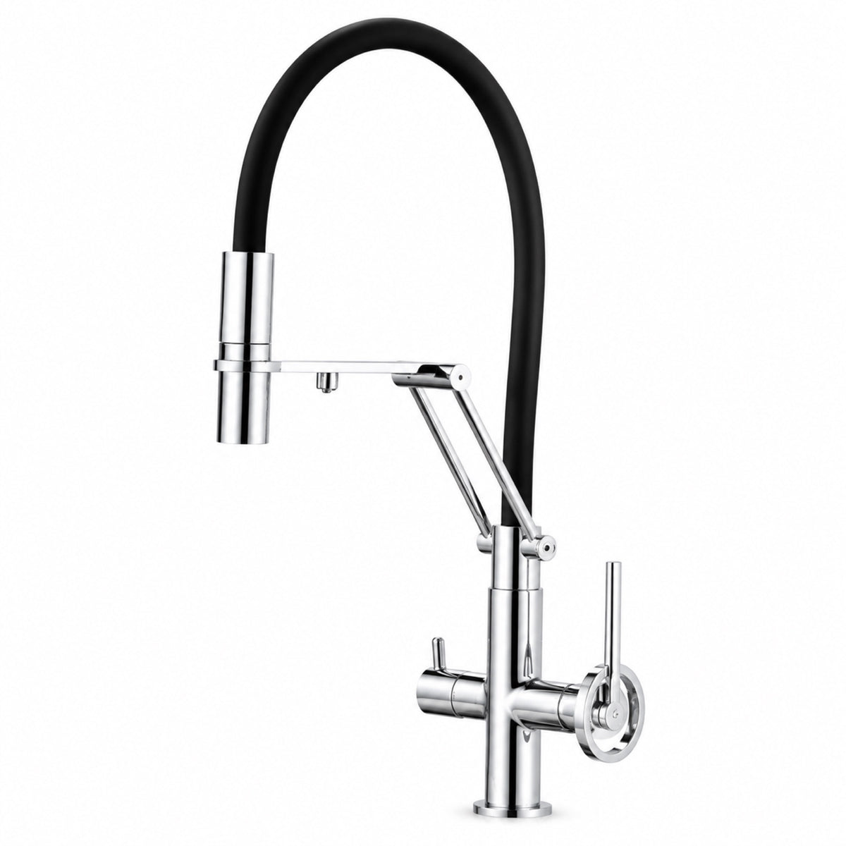 FILER articulated kitchen faucet chrome filtered-water version white-background view