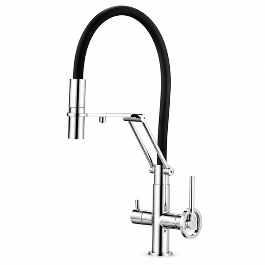 FILER articulated kitchen faucet chrome filtered-water version white-background view