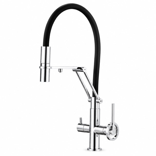 FILER articulated kitchen faucet chrome filtered-water version white-background view