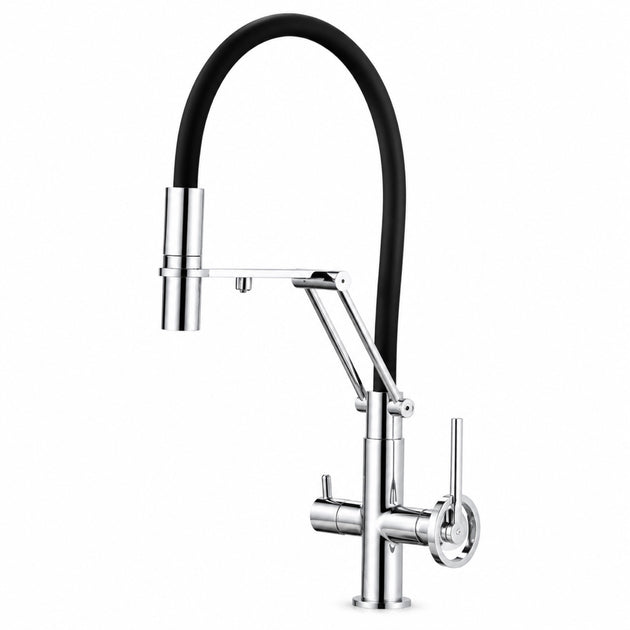 FILER articulated kitchen faucet chrome filtered-water version white-background view