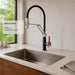 FILER articulated kitchen faucet black and silver hot-and-cold-only version kitchen scene
