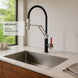 FILER articulated kitchen faucet black and silver hot-and-cold-only version kitchen scene