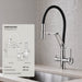 FILER articulated kitchen faucet filtered-water version dimensions