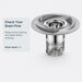 FILER floor drain insert opening and depth check with single-unit package reminder