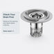 FILER floor drain insert opening and depth check with single-unit package reminder