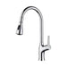 Chrome high-arc three-mode pull-down kitchen faucet