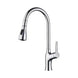 Chrome high-arc three-mode pull-down kitchen faucet