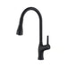 Matte black high-arc three-mode pull-down kitchen faucet