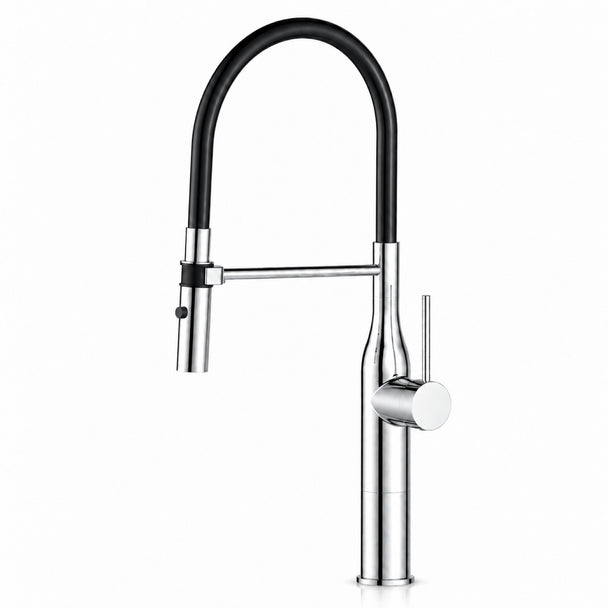 FILER L3 brass kitchen faucet in Polished Chrome on white background