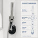 FILER rotary brass bidet sprayer with black coiled hose — shared supply configuration dimensions