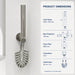 FILER rotary brass bidet sprayer brushed silver with gray coiled hose — dedicated configuration dimensions