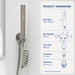 FILER rotary brass bidet sprayer brushed silver with gray coiled hose — shared supply configuration dimensions