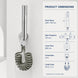 FILER rotary brass bidet sprayer polished silver with gray coiled hose — dedicated configuration dimensions