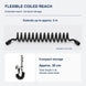 FILER push-button stainless steel bidet sprayer with black coiled hose — extended and stored reach