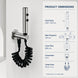 FILER push-button stainless steel bidet sprayer with black coiled hose — dedicated wall outlet dimensions
