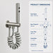 FILER push-button stainless steel bidet sprayer brushed silver with gray coiled hose — shared supply configuration dimensions