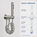 FILER push-button stainless steel bidet sprayer brushed silver with gray coiled hose — shared supply configuration dimensions