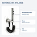 FILER push-button stainless steel bidet sprayer with black coiled hose — stainless steel, brass and PVC materials
