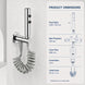 FILER push-button stainless steel bidet sprayer polished silver with gray coiled hose — dedicated configuration dimensions